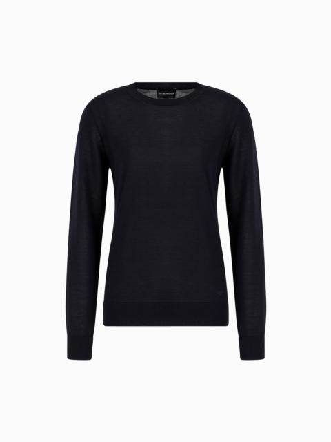 EMPORIO ARMANI Crew-neck jumper in pure virgin wool