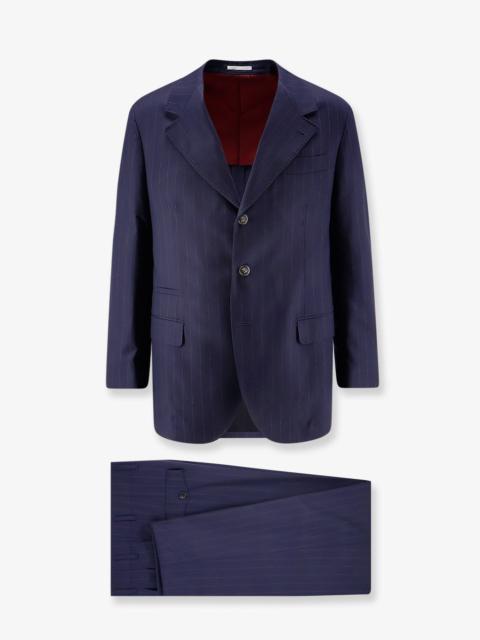 Brunello Cucinelli Brunello Cucinelli Men Virgin Wool Suit With Pinstripe Pattern