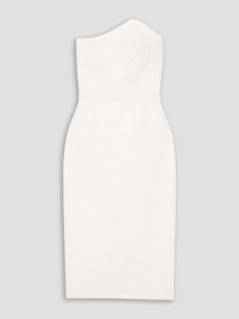 ROLAND MOURET Senga strapless cloqué dress