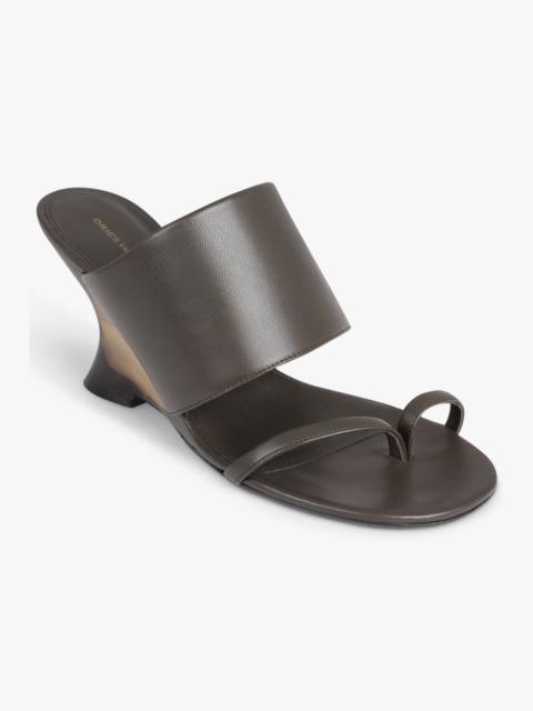 Dries Van Noten SCULPTURAL WEDGE 75MM MULE | BROWN
