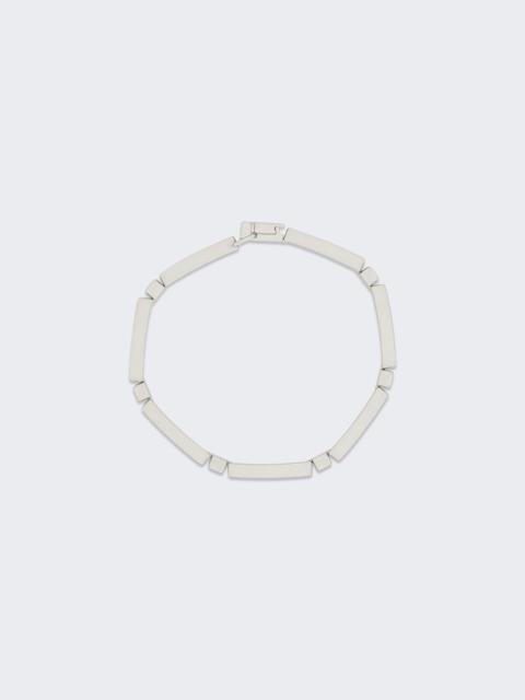 SAINT LAURENT Minimalist Tube Bracelet Argent Oxyde Leger