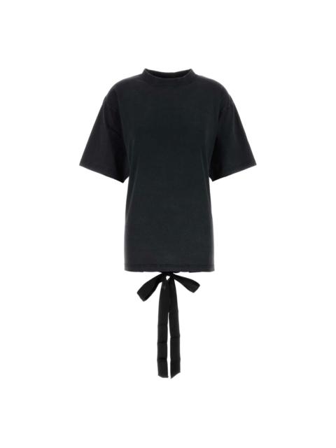 lace-up back T-shirt