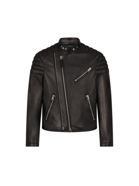 TOM FORD GRAIN LEATHER ZIP BIKER