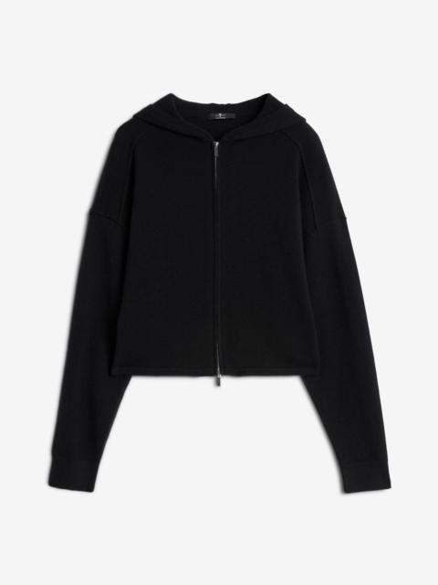 7 For All Mankind Cashmere Zipper Hoodie in Coal