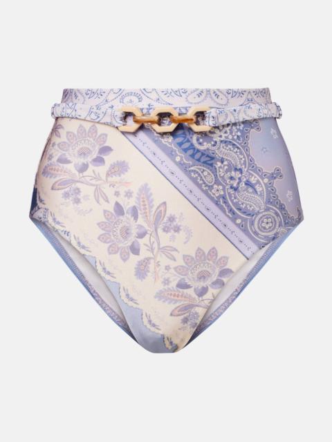 Zimmermann Lucky floral high-rise bikini bottoms