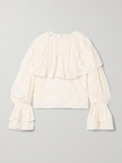 ALIX OF BOHEMIA Eloise Ruffled Cotton-lace Blouse