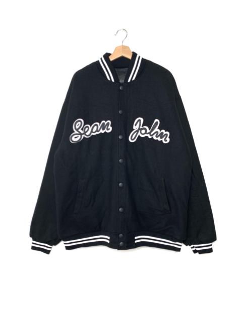 Other Designers Sean John - Sean John Embroidered Wool Varsity Jacket