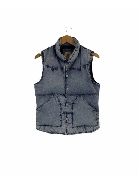 Other Designers Japanese Brand - 291295 Homme Puffer Vest Nice Faded Denim Design