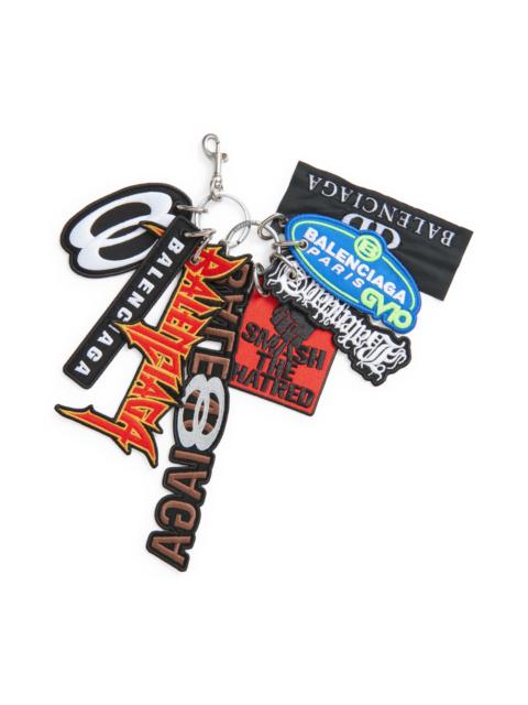 BALENCIAGA Balenciaga Key Ring Patches in Red Multi at Nordstrom