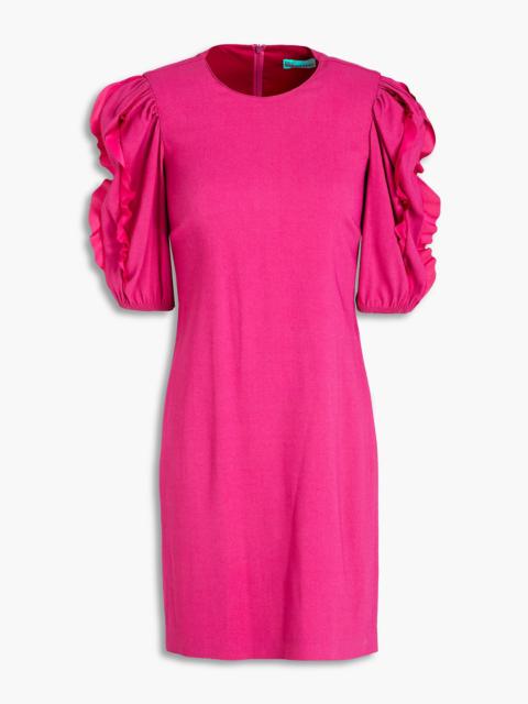 REDValentino Cutout ruffled crepe mini dress