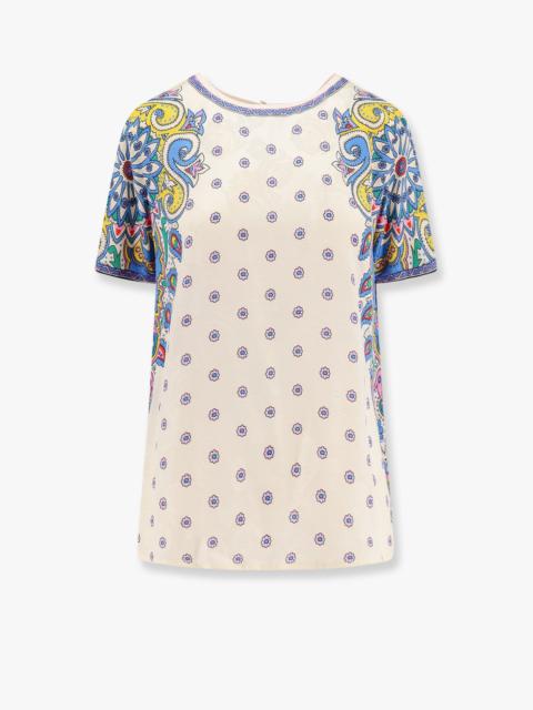 Etro Etro Viscose And Silk Top With Multicolor Print