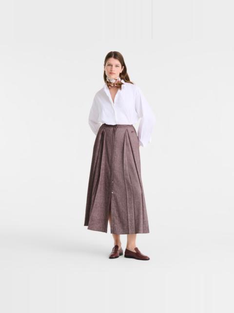 Longchamp Midi skirt Burgundy - Linen