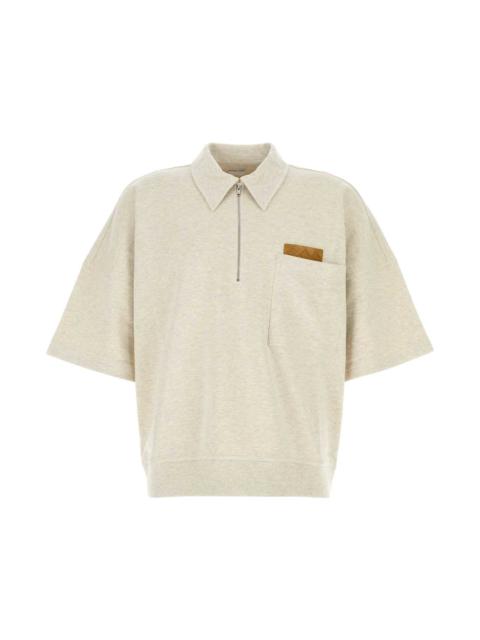 Bottega Veneta Melange Sand Cotton Polo Shirt