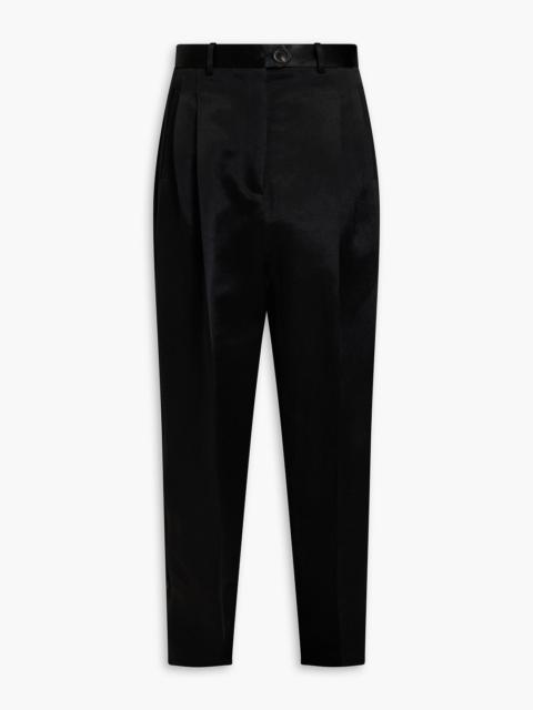 PETER DO Pleated satin-twill tapered pants