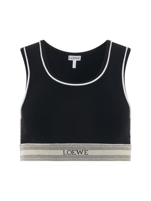 Loewe Logo Cropped Tank Top in Black