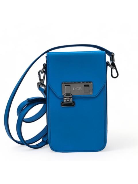 Dior Smooth Calfskin Vertical Pouch Lock Bag | Blue | NEW $2500
