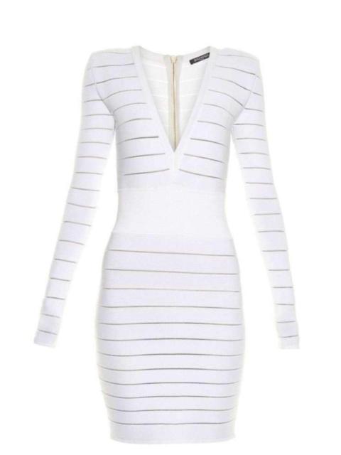 Balmain Deep V-Neck Knit Dress