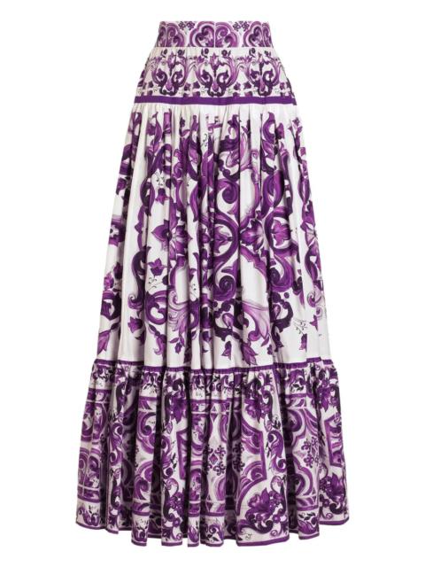 Dolce & Gabbana Long Skirt With Majolica Print