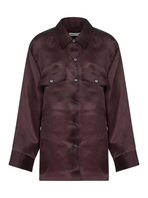 KHAITE Brown compact organza Matteo shirt