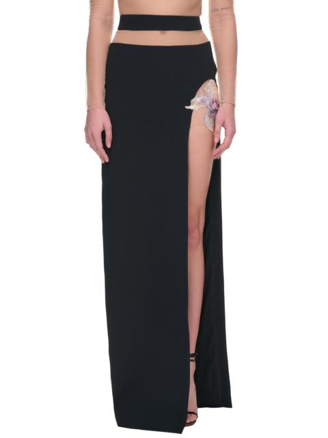 David Koma Crystal Flower Maxi Skirt