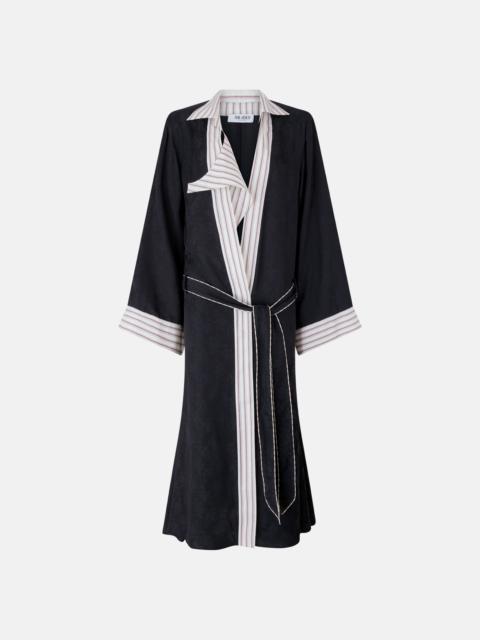 THE ATTICO BLACK AND WHITE LONG COAT