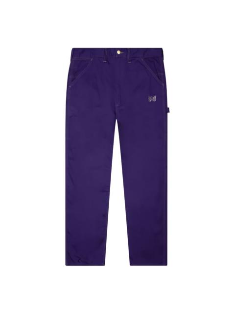 NEEDLES butterfly-embroidered twill trousers