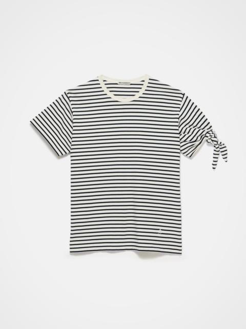 JW Anderson MENS SLEEVE KNOT T-SHIRT IN ECRU& NAVY