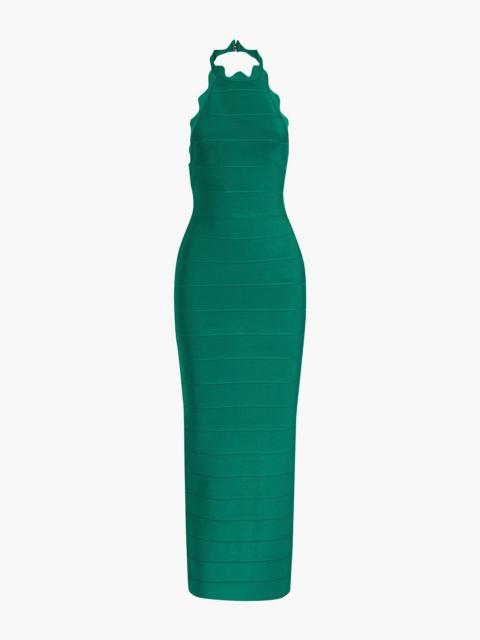 Other Designers Scalloped halterneck bandage maxi dress