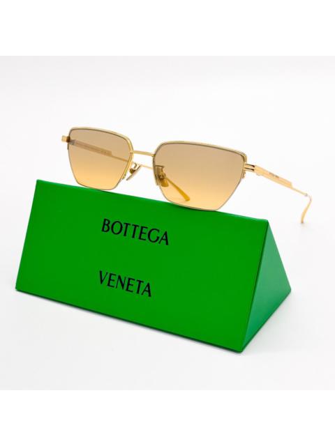 Bottega Veneta NEW BOTTEGA VENETA BV1107S 002 CAT EYE GOLD WOMEN SUNGLASSES