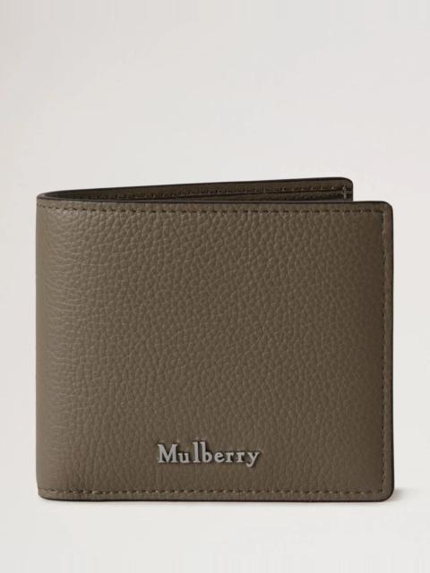 Mulberry Farringdon 8 Card Wallet Linen Green Small Classic Grain