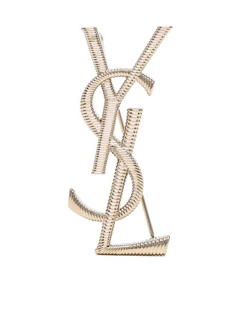 SAINT LAURENT Saint Laurent Women Cassandre Cord Texture Metal Brooch