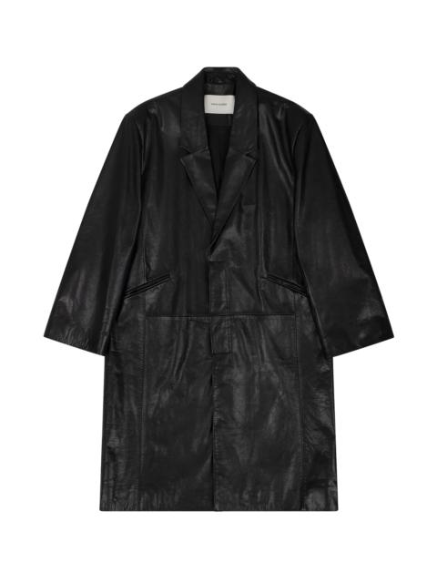 entire studios SINGLE BREASTED LEATHER COAT BLACK LEATHER