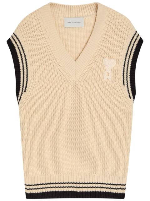 AMI Paris Ami Paris Logo-appliquéd Wool-blend Vest