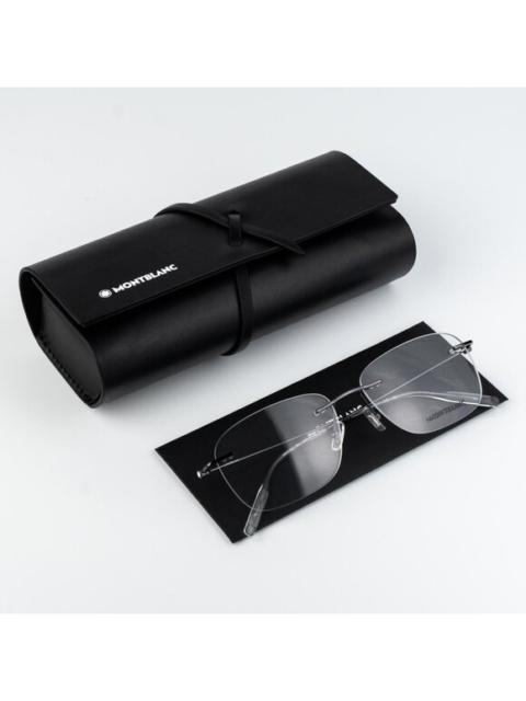 Montblanc Montblanc Men Eyeglasses Ruthenium Rectangle Rimless MB0075O 001 NEW AUTHENTIC