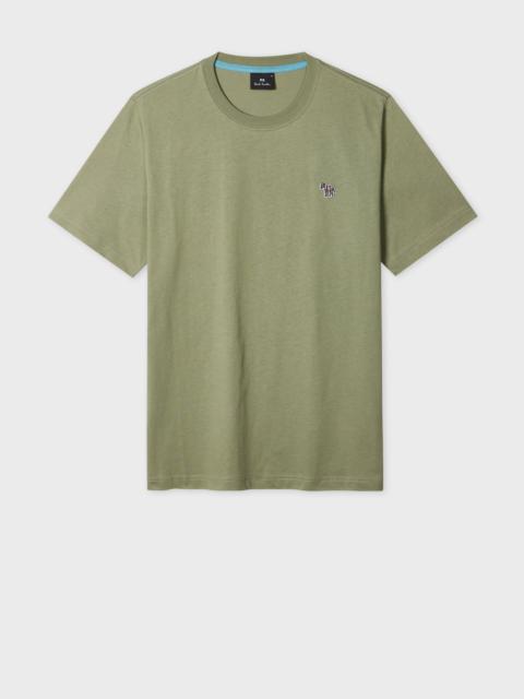 Paul Smith Washed Green Organic Cotton Zebra Logo T-Shirt