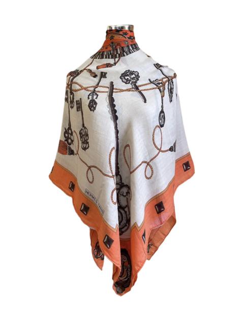 Hermes Les Cles Blanket Cashmere Scarf