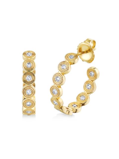SYDNEY EVAN MEDIUM FLUTED STONE HOOPS
