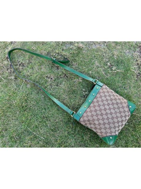 GUCCI Authentic Gucci Monogram GG Studded Crossbody Bag