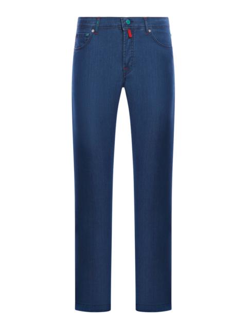 Other Designers Kiton Men Jeans In Blue Stretch Fabric