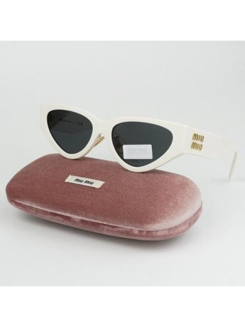 Miu Miu NEW Miu Miu MU03ZS 1425S0 White Dark Gray Cat Eye Women Sunglasses MU 03ZS