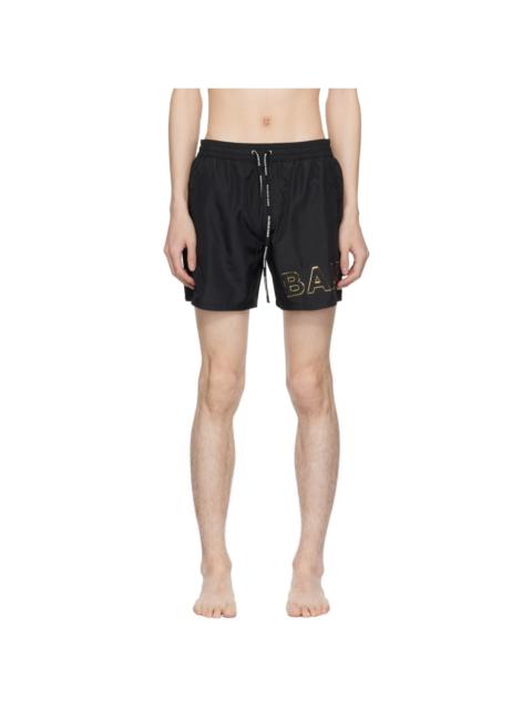 Balmain Black Embossed Swim Shorts