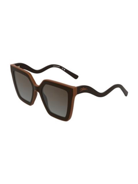 Longchamp Longchamp Brown Gradient Irregular Ladies Sunglasses LO792S 200 53