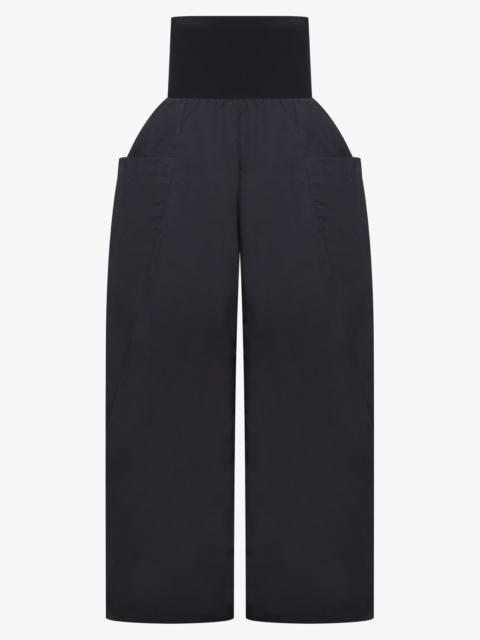Alaïa HIGH RISE DROP POCKET PANT WITH WAISTBAND | BLACK