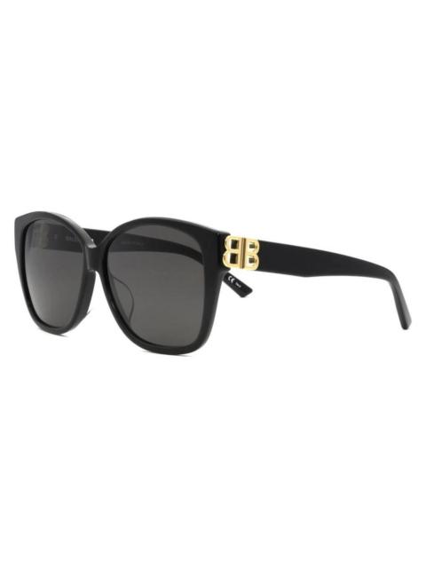 BALENCIAGA Balenciaga Grey Square Ladies Sunglasses BB0135SA 001 59