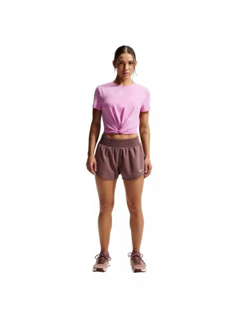 Nike Women's One Dri-FIT Mid-Rise 3" Brief-Lined Shorts -Tattoo Purple