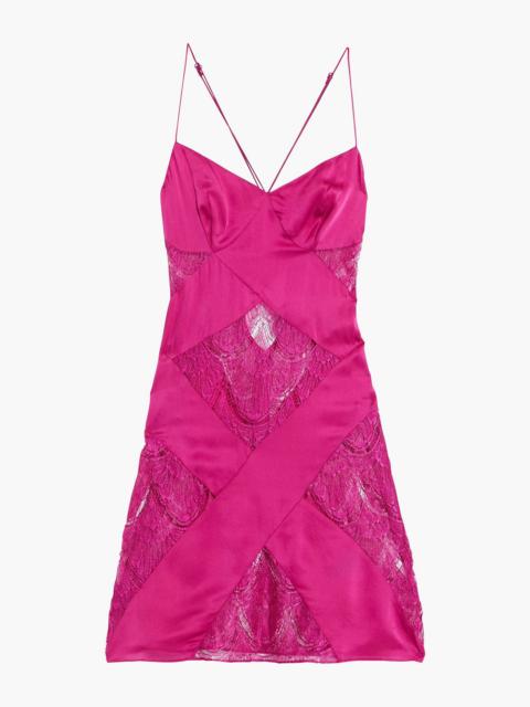 Agent Provocateur Emie lace-paneled silk-satin chemise