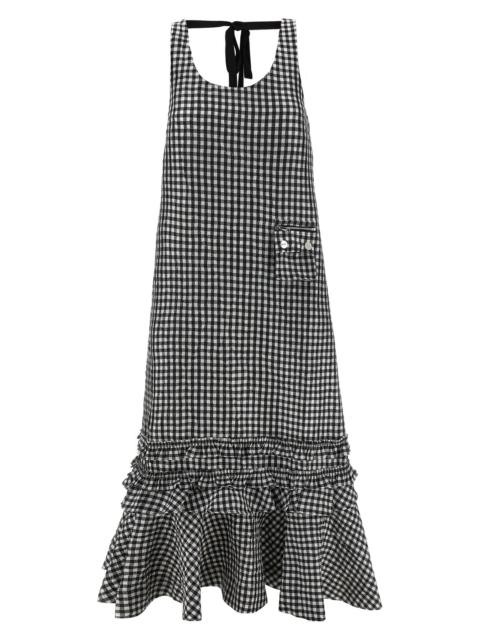 GANNI 'Crinkled Check Long' dress