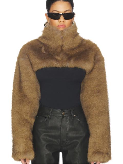 MSGM Faux Fur Cropped Jacket
