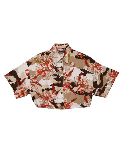Moncler Moncler Floral-Print Cropped Shirt, Brand Size 42 ( US Size 4 )