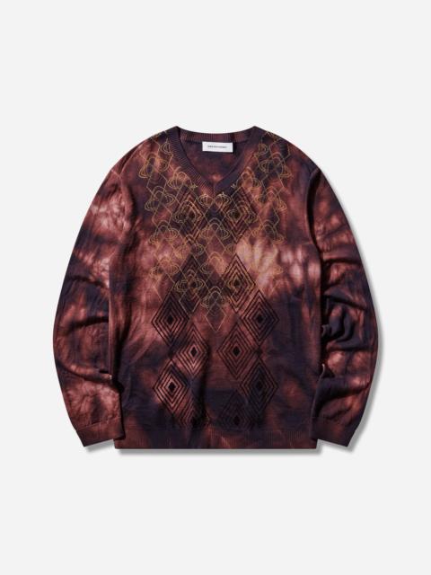 Kiko Kostadinov Men's Hatha V-Neck Knit Sweater Fuchsia